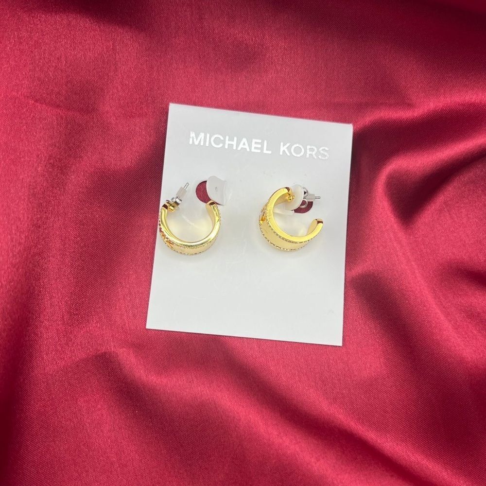 Michael Kors Gold Logo Earrings - Picture 6 of 9